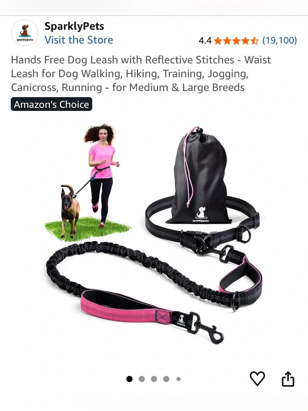 Hands free dog leash